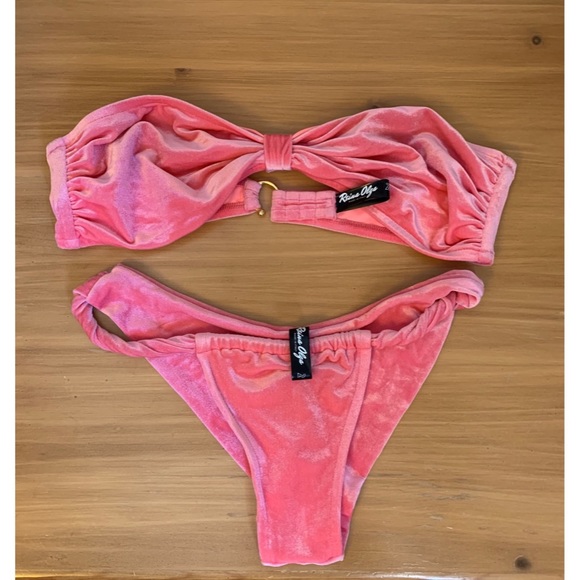 Reina Olga Pink Velvet Bikini Set - Picture 3 of 5
